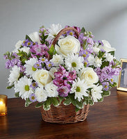 Peace, Prayers and Blessing Basket lavender and white