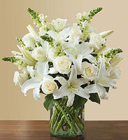 All White Arrangement for Sympathy