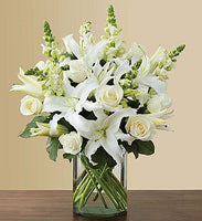 All White Arrangement for Sympathy
