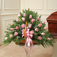 
              Pink Rose Fireside Basket
            