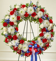 Serene Blessings Red, White & Blue Standing Wreath