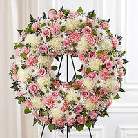 Serene Blessings™ Standing Wreath- Pink & White