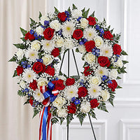 Serene Blessings™ Standing Wreath- Red, White & Blue