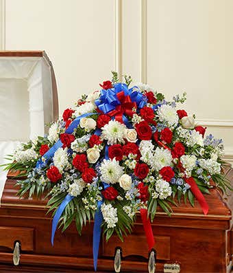 Red, White, and Blue Half Casket