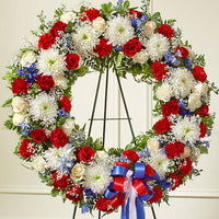 Serene Blessings Red, White & Blue Standing Wreath