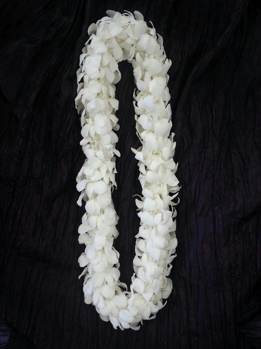 Double White Orchid Lei